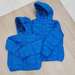 青色ダウンコート 130・160サイズセット