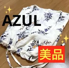 ✨美品❣️✨【AZUL】花柄 ロングベスト ジレ 白地＊紫系　【M】
