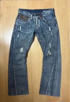 美品 semantic design パイソン レザー ブーツカット デニム - メルカリ