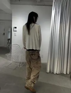 ベージュ ワークパンツ