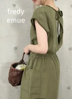 フレディエミュ【フレディ&グロスター】 ステッチワークワンピース オリーブ