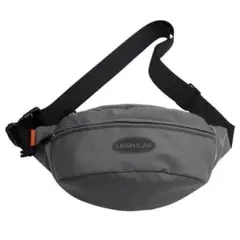 ワンポイントロゴ ショルダーバッグ ボディバッグ ウエストポーチ ダークグレー