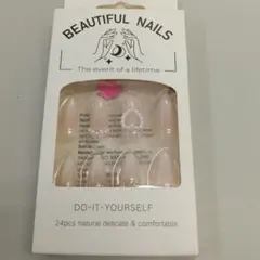 ナチュラルピンク DIYネイルチップ 24個入り