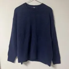UNIQLO ユニクロ スフレヤーンクルーネック セーター XL ブルー