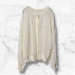 【アメリカンホリック】長袖ニットカーディガン 透け感 薄手 日焼け対策(M)羽織