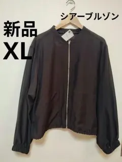 新品 GU ジーユー シアーブルゾン ブラック 黒 XL LLのサムネイル