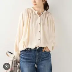 ZARA ハイネックサテンブラウス XL アイボリー フリル袖 - メルカリ