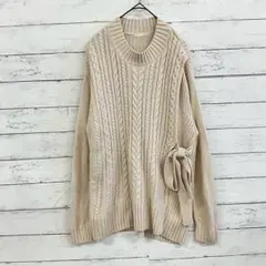 GU ケーブル編みニット アイボリー S 大人可愛い 着回し抜群 秋冬通勤女子会