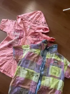 JUNK STOREサイズ120リバーシブルカラフルチェックシャツとパーカー