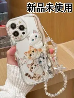 新品未使用 iPhone17 猫柄ソフトケース ウェーブ