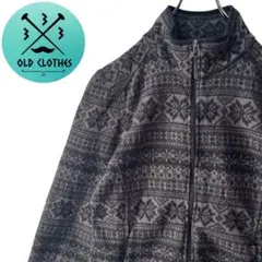 【L.L.BEAN】エルエルビーン ジップフリース ノルディック柄 チャコール