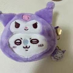 ちいかわ×サンリオ　クロミモモンガ　ポーチ　フロッキーマスコッ付きのサムネイル