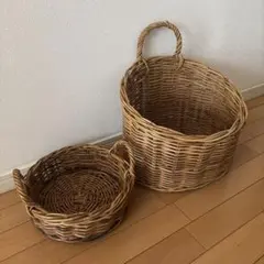天然素材 バスケット 2個セット