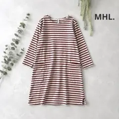MHL.エムエイチエルボーダーコットンワンピースサイズⅡマーガレットハウエル赤白のサムネイル