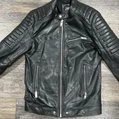 ZARA レザージャケット ライダース ブラック