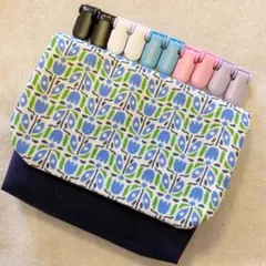 選べるクリップ付き＊マチあり移動ポケット＊北欧風チューリップ