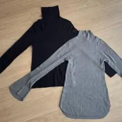 美品　ユニクロ mamekurogouchi 3Dリブハイネックセーター セット