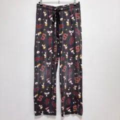 PEANUTS スヌーピー 総柄 ラウンジパンツ ルームウェア グレー S