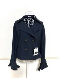 OLIVE des OLLVE ネイビー ダブルブレスト コート ショート丈