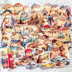 【№714】カワウソ ５０枚 フレークシール