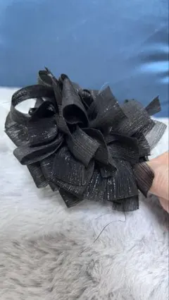 ブラックフラワーヘアクリップ