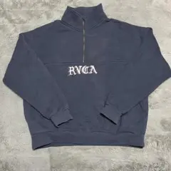 【大人気】RVCA ルーカ ネイビー ハーフジップ スウェット 【S】 トップス