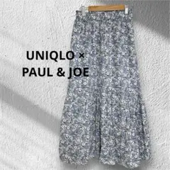 【美品】UNIQLO × PAUL & JOE ティアードスカート 花柄 ブルー