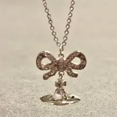 【ピンク】ヴィヴィアンウエストウッド　ドロップリボン　ネックレス