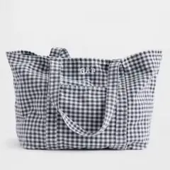 GAP　GAPロゴ　トートバッグ　ブラックギンガムチェック⑨のサムネイル
