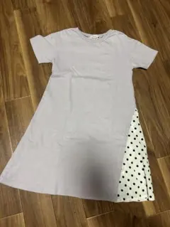 branshes 半袖ワンピース ラベンダー ドット柄