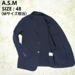 A.S.M ストライプ シアサッカー ジャケット ネイビー×ブラック 48 Mのサムネイル