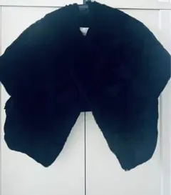 M-PREMIER COUTURE 半袖コート ブラック 黒 もふもふ