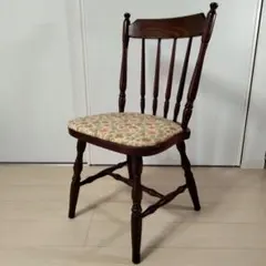 昭和ウィンザーチェア 木製 花柄クッション付き - メルカリ