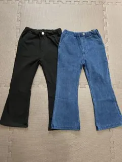 2枚セット⭐︎THE SHOP TK裏起毛あったかのびーるフレアパンツ110cm