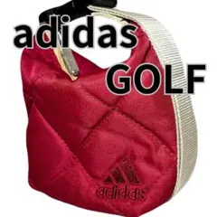 【美品】アディダスゴルフ キルティング ミニポーチ マチ広 サコッシュ 赤のサムネイル
