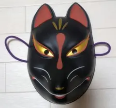 狐面 黒 お面 仮面 コスプレ