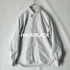 【秋物】HAVERSACK ハバーサック ラウンドカラーシャツ M ストライプ