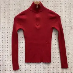 Y2K トラッド 海外ガール古着 POLO JEANS ハーフジップ リブニットのサムネイル