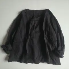 【美品】ネストローブ ブラウス ギャザー 麻 リネン ゆったり 洗える 春夏のサムネイル