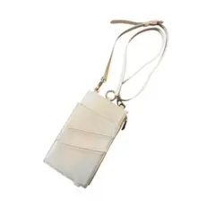 スマホポーチ ショルダーバッグ 縦型 横型 アイボリー