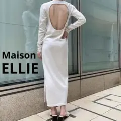 Maison ELLIE エリー リブ タイト ロングワンピース バックオープン