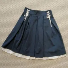 レディース 膝丈 フレアスカート ブラック M
