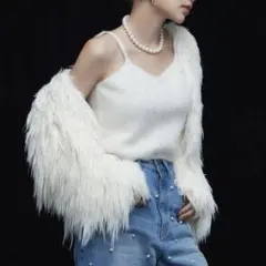 EIMY ISTOIRE エイミーイストワール ファーニットカーデ IVORY