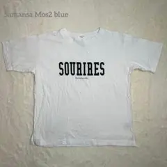 【サマンサモスモス】ホワイト フリー ゆったり ロゴ Ｔシャツ コットン