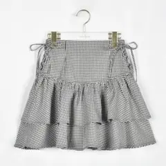 新品未使用 evelyn 編み上げダブルスカート ギンガムチェック