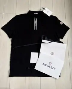 新品MONCLER ポロシャツ ブラック サイズLのサムネイル