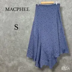 マカフィー【S】ポリエステルレオパードプリントアシンメトリーフレアスカート