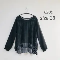 ✨美品✨ OZOC シースルーブラウス M ブラック ストライプ オゾック