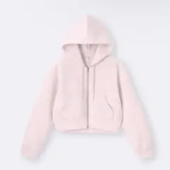 GU パフスウェットフルジップパーカ ピンク L 新品 新品未使用 GU パフスウェットフルジップパーカー ピンク いちごみるく