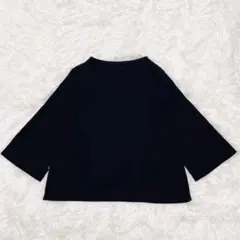 ユニクロ　マーセライズ　コットン　ワイドスリーブTシャツ　ブラック　【XL】